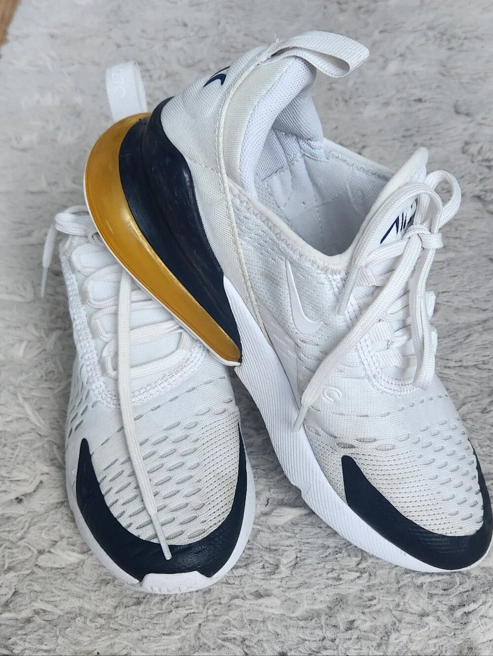 Nike White, Black & Gold Air 27C Low-Top Sneakers
